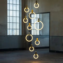 GobekUsa LED Wooden Staircase Chandelier Ceiling Lights - Modern Hanging Pendant Lamps