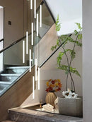 GobekUsa Loft Black Chandelier: Acrylic Villa Ceiling Lamp for Living Room & Staircase