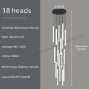 GobekUsa Loft Black Chandelier: Acrylic Villa Ceiling Lamp for Living Room & Staircase