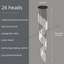 GobekUsa Loft Black Chandelier: Acrylic Villa Ceiling Lamp for Living Room & Staircase