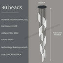 GobekUsa Loft Black Chandelier: Acrylic Villa Ceiling Lamp for Living Room & Staircase