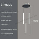 GobekUsa Loft Black Chandelier: Acrylic Villa Ceiling Lamp for Living Room & Staircase