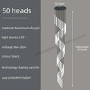 GobekUsa Loft Black Chandelier: Acrylic Villa Ceiling Lamp for Living Room & Staircase