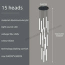 GobekUsa Loft Black Chandelier: Acrylic Villa Ceiling Lamp for Living Room & Staircase