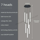 GobekUsa Loft Black Chandelier: Acrylic Villa Ceiling Lamp for Living Room & Staircase