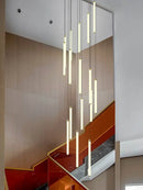 GobekUsa Loft Black Chandelier: Acrylic Villa Ceiling Lamp for Living Room & Staircase
