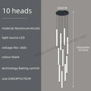 GobekUsa Loft Black Chandelier: Acrylic Villa Ceiling Lamp for Living Room & Staircase
