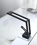 GobekUsa Black Brass Basin Faucet Mixer with Single Handle Deck Mount