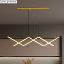 GobekUsa Sleek LED Island Light Fixture for Dining Room - Metal Line Art Hanging Light