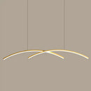 GobekUsa Sleek LED Island Light Fixture for Dining Room - Metal Line Art Hanging Light