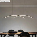 GobekUsa Sleek LED Island Light Fixture for Dining Room - Metal Line Art Hanging Light