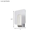 GobekUsa Modern LED Bathroom Wall Sconce with Square Clear Glass Shade - Nickel Finish – Warm/White Light