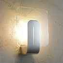 GobekUsa Modern LED Bathroom Wall Sconce with Square Clear Glass Shade - Nickel Finish – Warm/White Light