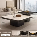 GobekUsa Living Room Coffee Table Set Rock Square Modern Minimalist Black Combination.