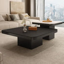GobekUsa Living Room Coffee Table Set Rock Square Modern Minimalist Black Combination.