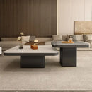 GobekUsa Living Room Coffee Table Set Rock Square Modern Minimalist Black Combination.