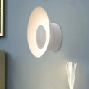 GobekUsa Minimalist LED Wall Lamp: White/Black/Pink Finish Bowl Sconce Light for Drawing Room