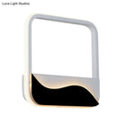 GobekUsa LED Wall Mount Sconce with Minimalist Square Frame in White/Black, Acrylic Shade, Warm/White Light