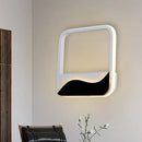 GobekUsa LED Wall Mount Sconce with Minimalist Square Frame in White/Black, Acrylic Shade, Warm/White Light