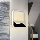 GobekUsa LED Wall Mount Sconce with Minimalist Square Frame in White/Black, Acrylic Shade, Warm/White Light