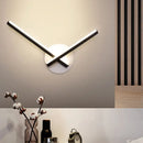 GobekUsa Modern Metallic Wall Sconce with Overlapping Lines - Simplicity Black/White LED Fixture, Warm/White Light
