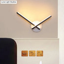 GobekUsa Modern Metallic Wall Sconce with Overlapping Lines - Simplicity Black/White LED Fixture, Warm/White Light