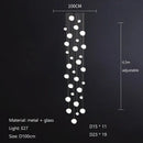 GobekUsa Cobblestone Glass LED Pendant Lights Chandelier for Villa Hotel Loft Stairway