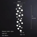 GobekUsa Cobblestone Glass LED Pendant Lights Chandelier for Villa Hotel Loft Stairway