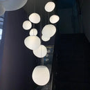 GobekUsa Cobblestone Glass LED Pendant Lights Chandelier for Villa Hotel Loft Stairway
