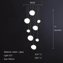 GobekUsa Cobblestone Glass LED Pendant Lights Chandelier for Villa Hotel Loft Stairway
