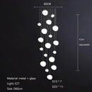 GobekUsa Cobblestone Glass LED Pendant Lights Chandelier for Villa Hotel Loft Stairway