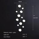 GobekUsa Cobblestone Glass LED Pendant Lights Chandelier for Villa Hotel Loft Stairway