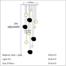 GobekUsa Cobblestone Glass LED Pendant Lights Chandelier for Villa Hotel Loft Stairway