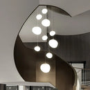 GobekUsa Cobblestone Glass LED Pendant Lights Chandelier for Villa Hotel Loft Stairway