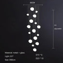GobekUsa Cobblestone Glass LED Pendant Lights Chandelier for Villa Hotel Loft Stairway