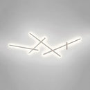 GobekUsa Modern White Crossed Lines Wall Lamp - Metal, 3/4 Lights - Simplistic Living Room Lighting