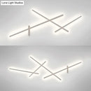GobekUsa Modern White Crossed Lines Wall Lamp - Metal, 3/4 Lights - Simplistic Living Room Lighting