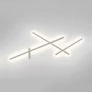 GobekUsa Modern White Crossed Lines Wall Lamp - Metal, 3/4 Lights - Simplistic Living Room Lighting