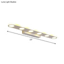 GobekUsa Minimalist Oval Acrylic Vanity Light with 4/6 Bulbs in Warm/White - 15"/23" Length and White Finish
