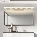 GobekUsa Minimalist Oval Acrylic Vanity Light with 4/6 Bulbs in Warm/White - 15"/23" Length and White Finish