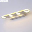 GobekUsa Minimalist Oval Acrylic Vanity Light with 4/6 Bulbs in Warm/White - 15"/23" Length and White Finish