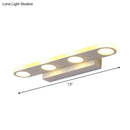 GobekUsa Minimalist Oval Acrylic Vanity Light with 4/6 Bulbs in Warm/White - 15"/23" Length and White Finish