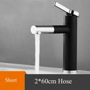 GobekUsa Black Brass Bathroom Sink Faucet Deck Mounted Vessel Mixer Water Tap