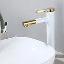 GobekUsa Black Brass Bathroom Sink Faucet Deck Mounted Vessel Mixer Water Tap