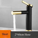 GobekUsa Black Brass Bathroom Sink Faucet Deck Mounted Vessel Mixer Water Tap