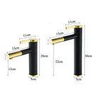 GobekUsa Black Brass Bathroom Sink Faucet Deck Mounted Vessel Mixer Water Tap
