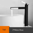 GobekUsa Black Brass Bathroom Sink Faucet Deck Mounted Vessel Mixer Water Tap