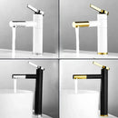 GobekUsa Black Brass Bathroom Sink Faucet Deck Mounted Vessel Mixer Water Tap