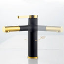GobekUsa Black Brass Bathroom Sink Faucet Deck Mounted Vessel Mixer Water Tap