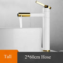 GobekUsa Black Brass Bathroom Sink Faucet Deck Mounted Vessel Mixer Water Tap